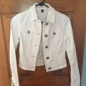 American Eagle Outfitters White Denim Jacket